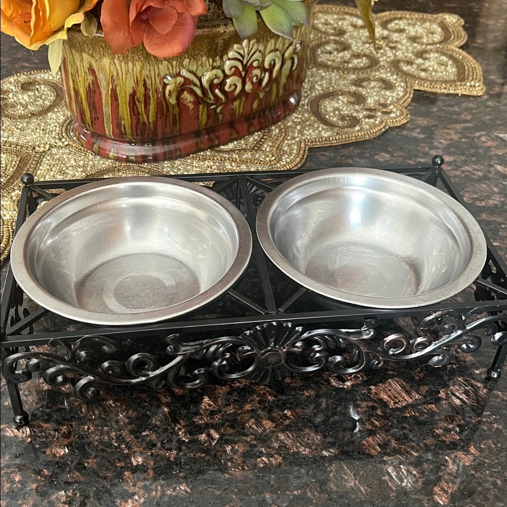 Elegant Black Pet Feeder Stand WITHOUT Bowls